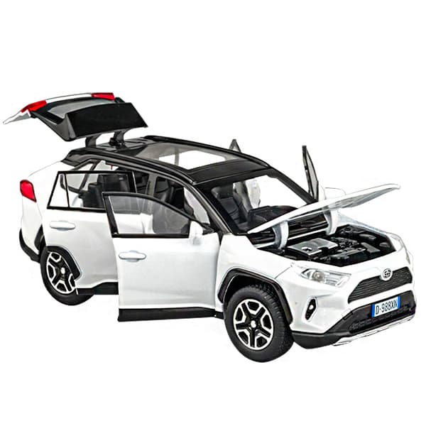 1:32 RAV4 SUV 2023 Legering Støbt Legetøjsbil Model Lyd og Lys Træk Tilbage Børnelegetøj Samlerobjekter Fødselsdagsgave