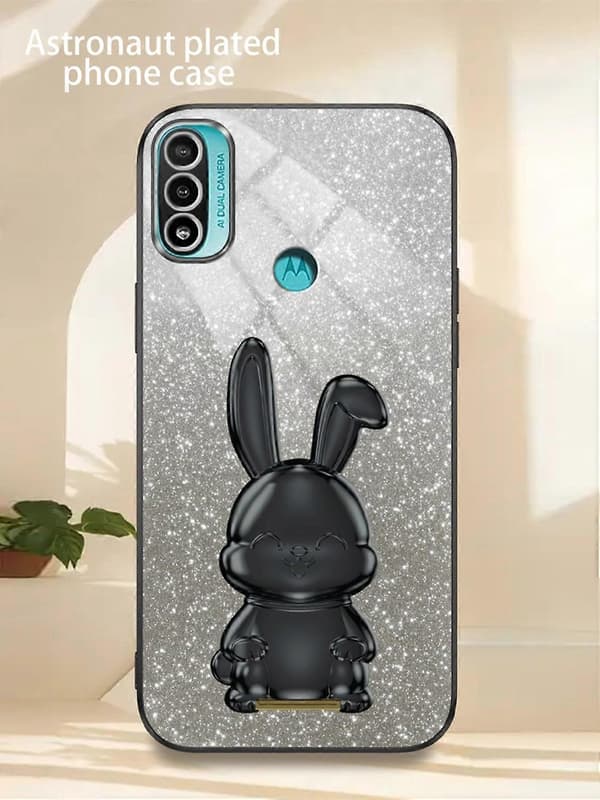 För Motorola Moto E20 PC+TPU mobiltelefonfodral med stativ baksida (Typ D)