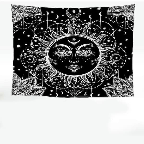 Psykedelisk Mandala Bohemsk Hippie Vegghengende Gobelin