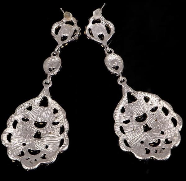 Øredobber 925 Sølv Cubic Zirconia Krystall Lange Dråpe Hengende Øredobber