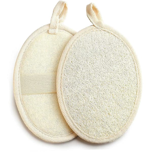 2 stk. Naturlig Loofah Luffa Bade Dusj Svamp Kroppsskrubber Eksfolierende Pad