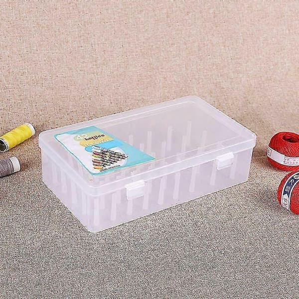 Transparent Sybox Förvaringslåda 42 Färger Spolhållare med Lock för Hemmabruk