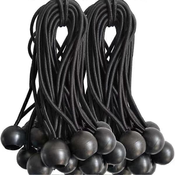 30 stk. Elastisk strammer med kule, elastisk, presenningsstrammer for banner, paviljong, camping, telt, gardinforlengelsessele