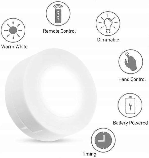 Liten lampdekorationsskåpslampa vitt ljus 3 stycken + fjärrkontroll