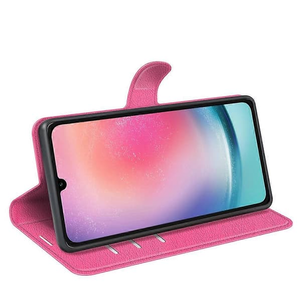 Mobilskal med litchi-textur för Samsung Galaxy A16 5G A16 4G, stöttåligt läderplånboksfodral