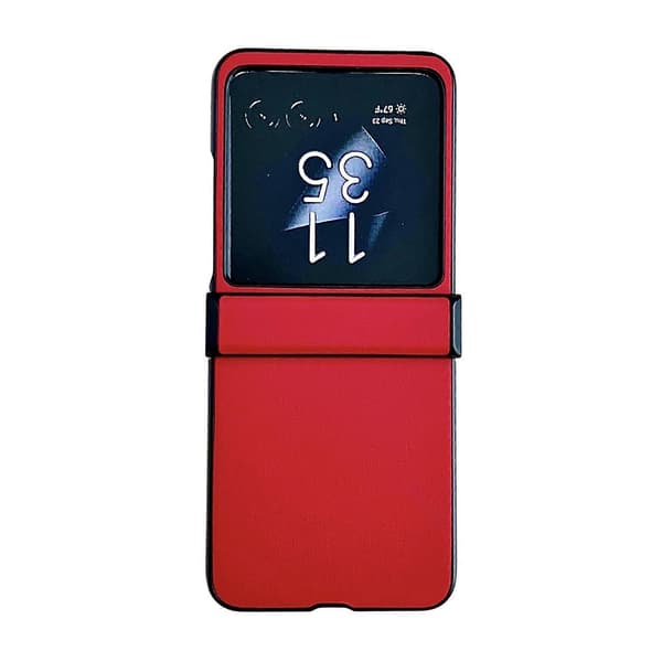 Motorola Razr 40 Ultra Solid Lærtekstur Tre-delt Telefondeksel (Rød)