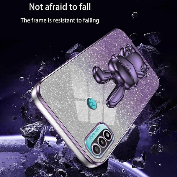 För Motorola Moto E20 PC+TPU mobiltelefonfodral med stativ baksida (Typ B)