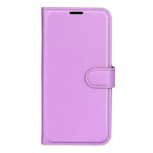 För iPhone 17 Air Skal Litchi Textur Stötsäkert Läder Plånboksfodral (Lila, Lila)