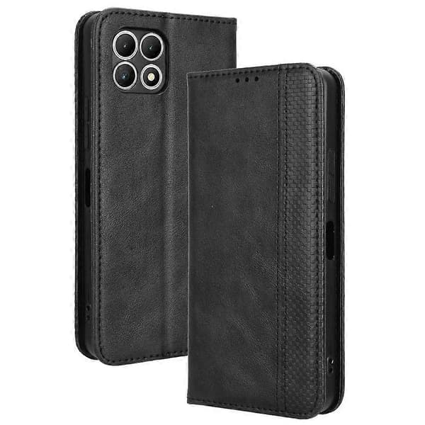 Til T-Mobile T Phone 2 5G Magnetisk Lukning Tegnebog PU Læder Telefon Cover (Sort)