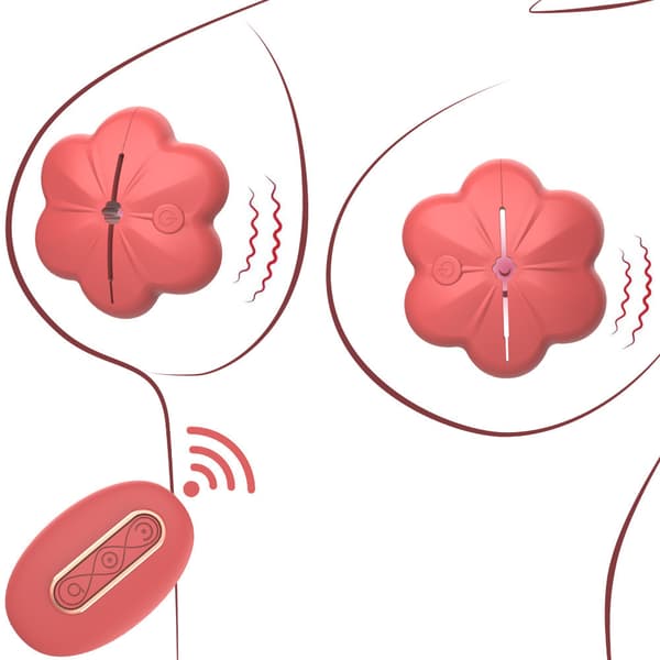 Nippel vibrator, silikone letvægts usynligt nippel legetøj, egnet til kvindelige par (rød)