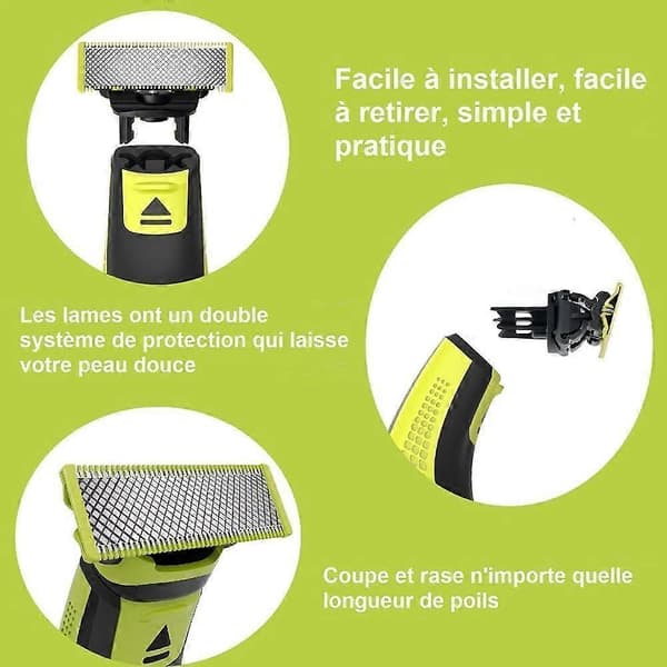 Philips One Blade Kompatible Barberblader, 4-pakning, for Philips One Blade Elektrisk Barbermaskin/Trimmer (Modell QP250/50)