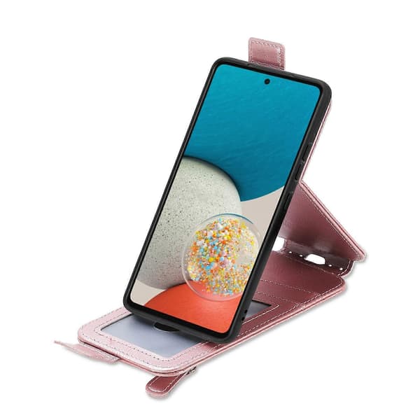 Lynlåspung Lodret Flip Læder Telefon Cover til Samsung Galaxy A53 5G (Pink)