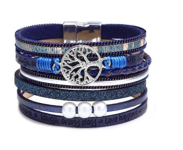 Inspirerende Livets Træ Læderarmbånd til Teenagepiger, Boho Smykkegave til Kvinder Armbånd