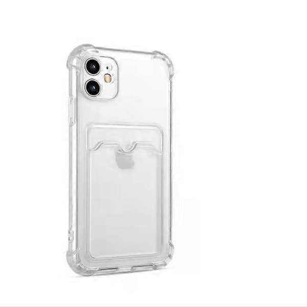 iPhone 12 deksel med kortholder TPU transparent