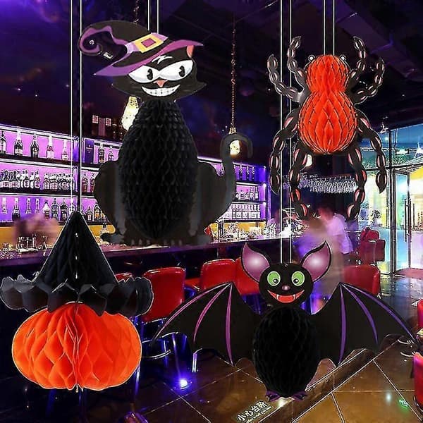 2-pakning Halloween Papirkuler for Høytidsdekorasjon