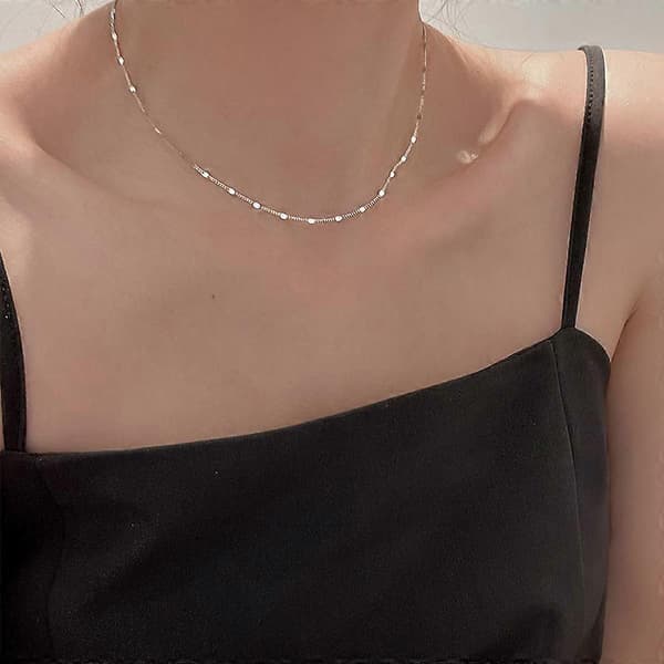 Trendy Choker Halskjede Sølv Kvinner Kragebeinskjede Mote Smykker, 1 stk