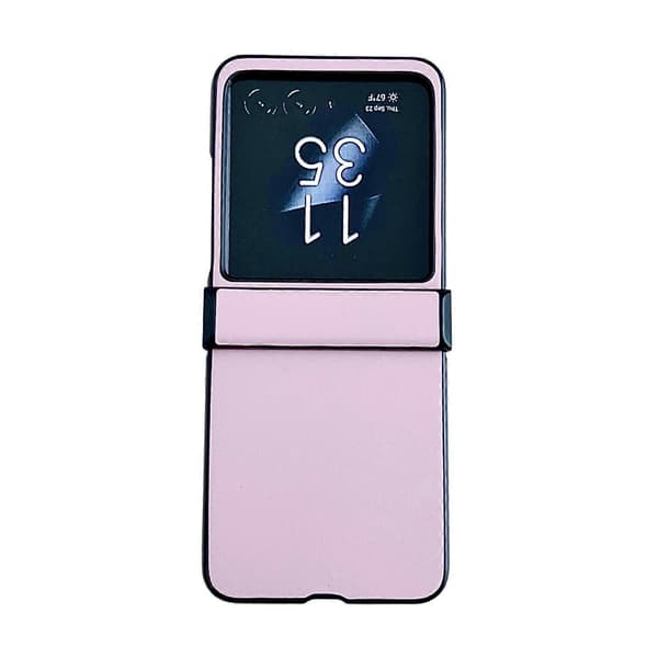 Motorola Razr 40 Ultra Solid Lærtekstur Tre-seksjons Telefondeksel (Rosa)