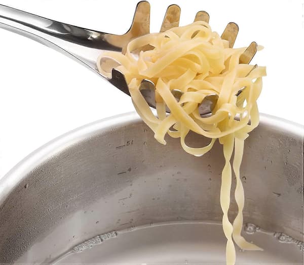 Spaghettisked 29,5 cm, delvis frostad rostfritt stål, idealisk som pastaslev och spagettitång, diskmaskinsäker