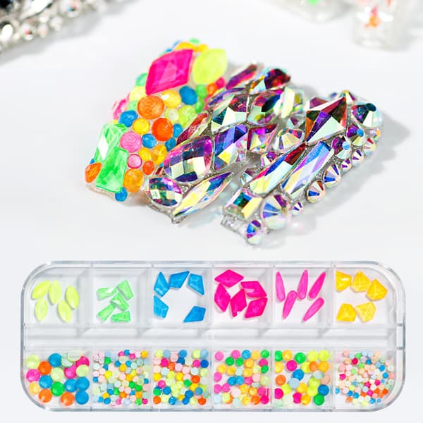 DIY smykketilbehør 12 rum speciel-formet neglekunst diamant speciel-formet diamant