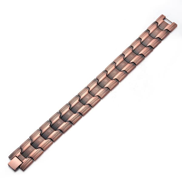 Magnetisk armbånd med ekstra styrke for menn, kobberarmbånd for menn, solid kobberlenkearmbånd