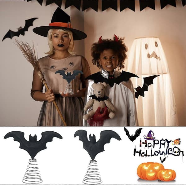 Halloween Trädtopp, Festlig Fladdermus Prydnad, Lättviktig Spöklik Design, Inomhus Utomhus Högtid 25x20cm