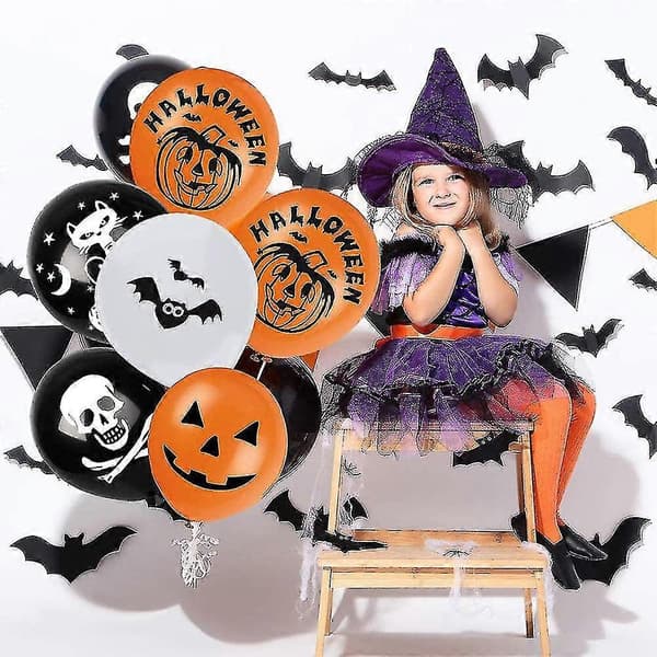 Halloween Festpynt: 100 billeder af latexballoner, græskar- og grimasseballoner til børnefødselsdag