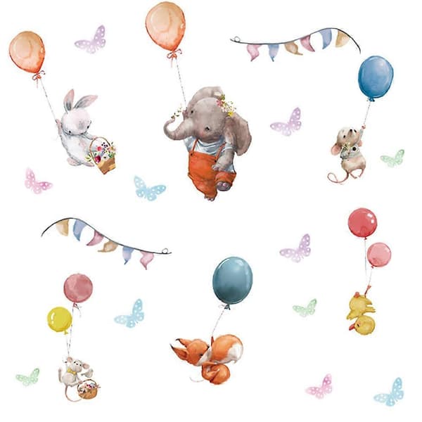 Djur Ballonger Fjärilar Väggdekor-Väggdekoration för Vardagsrum Sovrum Väggdekor
