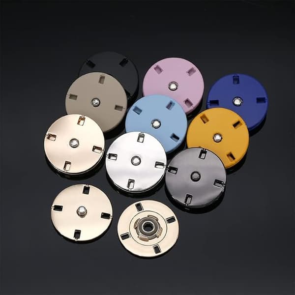 30-delars set med metallknappar för jackor, färgglada runda knappar (diameter: 15 mm)