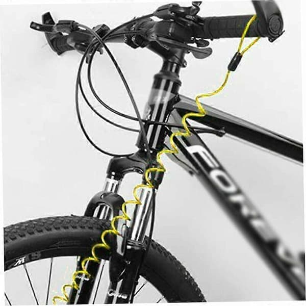 Skivbromslåskabel som påminner om motorcykel stöldskyddslås, Skivbromslåspåminnelsekabel (Gul (1,2 m, Medium Storlek)