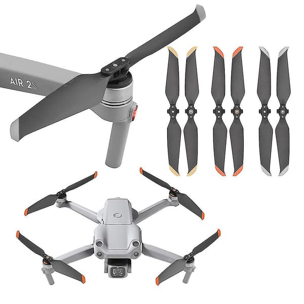 Støjsvage propeller, mere støjsvage propeller til længere flyveture til Mavic Air 2s (Orange, 4 par)