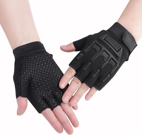 Kamouflage halvfingerhandskar herr svart hawk sport cykelhandskar