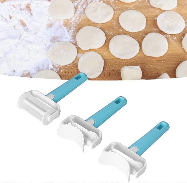 Dejrullekutter, 3 stk. sæt DIY dejkutterrulle bageudstyr til wonton-småkager, dumpling-kagefremstilling