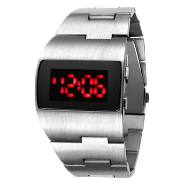 Digital Sportklocka Vattentät Vecka Nyhet Legering för Fars Dag Present Män (Silver rött ljus)