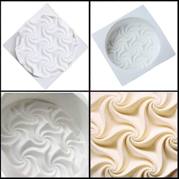 En Form Stor Bakform i Silikon för Gelé, Moussetårta, 3D Spiralformad Silikon Nonstick