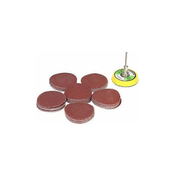 60 ark 50 mm slippapper med 50 mm poleringsdyna, roterande skiva