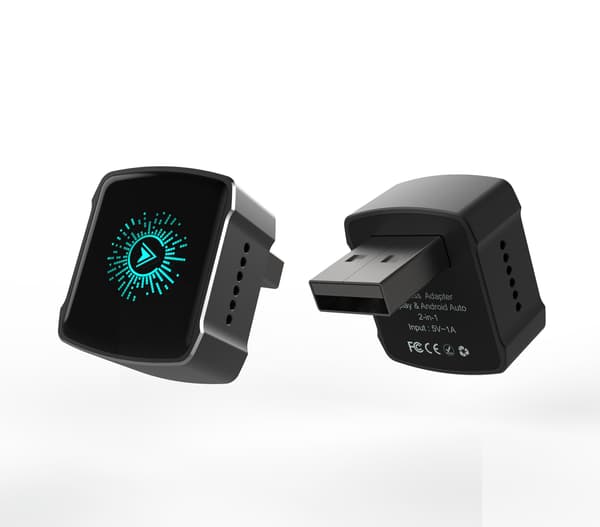 Trådløs Carplay-boks Android Auto to-i-ett bil-tilkoblings smartboks (svart)