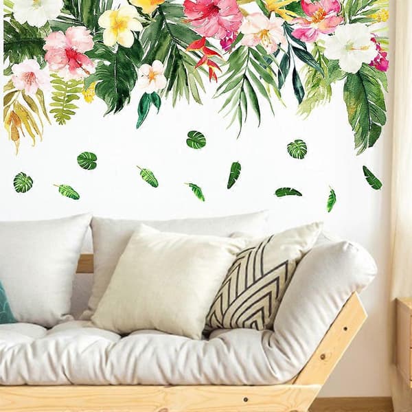 En uppsättning vackra växter blommor väggdekaler - väggdekor