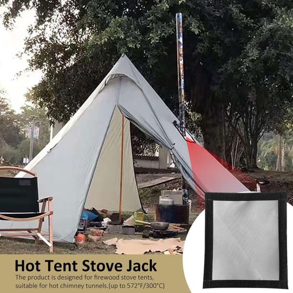 Tältkamin Jack, Glasfiber Anti-Skållningsring Eldfast Kamin Jack Tälttillbehör