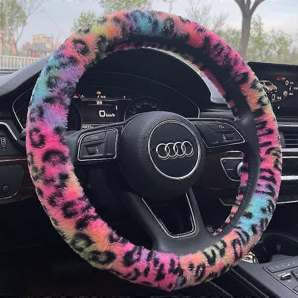 Leopard Dot Rattdeksel, Batik Leopardtrykk Rattdeksel, Bilrattdeksel, Elastisk Rattdeksel, Varmt om vinteren