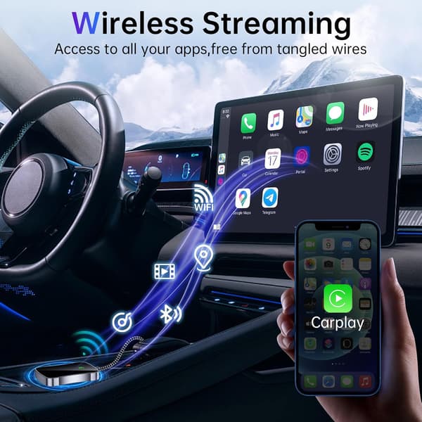 Apple Trådlös CarPlay Adapter, USB till iOS 10 och senare skärmar
