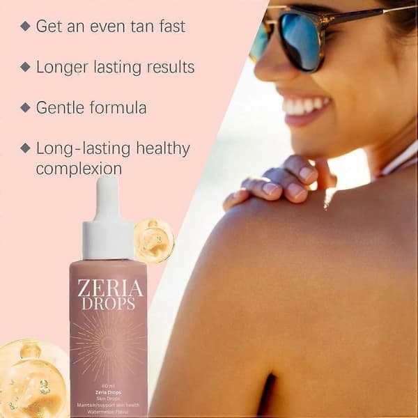 1-3x Zeria Sunless Tanning Skin Drops 60ml Hudhälsoboost Naturlig Glans (3st)