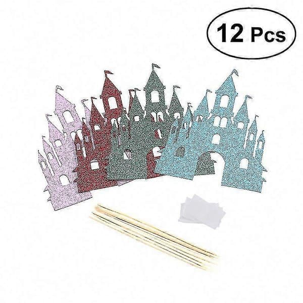 12 stk. Glitter Kaketopper for Halloween-festdekorasjoner