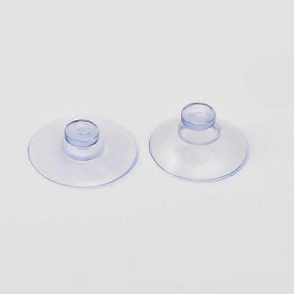 Sett med 20 små, transparente sugekopper i plast, uten krok, 30 mm