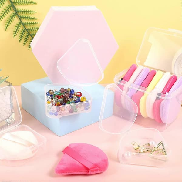 Puder Puder Klar Plast Förvaringslåda 3 Modeller 4 Delar