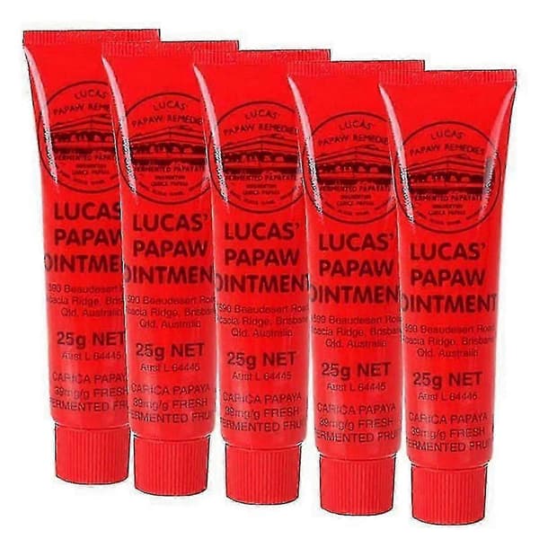 5 stk Lucas Papaw Salve Paw Paw Ekte Australsk Import