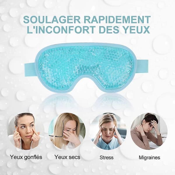 2-pack kall ögonmask, svullnadsgelmask, mörka ringar, migrän, återanvändbar, blå