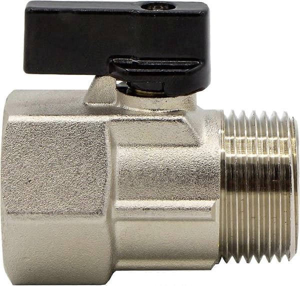 1/2\" IG x 1/2\" AG Mini Kuglehane, Krom