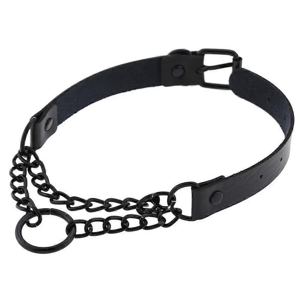 Hjerte Læder Choker Punk PU Halskæde Goth Choker Blød Krave Kæde til Kvinder Piger Gaver