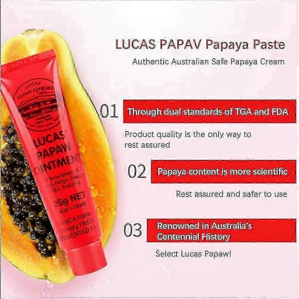5 stk Lucas Papaw Salve Paw Paw Ekte Australsk Import