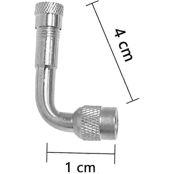 2-pack Universal Motorcykel Scooter Ventilstamförlängare Adapter Mässing Vinklad Silver 90 Grader